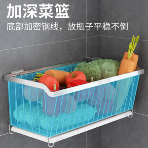 Étagère murale en acier inoxydable 304 pour légumes, panier de rangement rectangulaire amovible multifonctionnel pour cuisine et salle de bain - Product Image 5