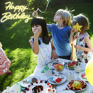 Enseigne néon LED dimmable Joyeux Anniversaire Décoration de fête de mariage Alimentation CC Décoration murale et de fête pour toute célébration d'âge - Product Image 5