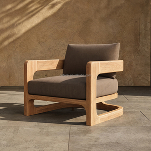 Ferly Eigentijdse Teak Outdoor Patio Sofa Lounge Stoel Conversatie Set Tuinmeubilair - Product Image 1