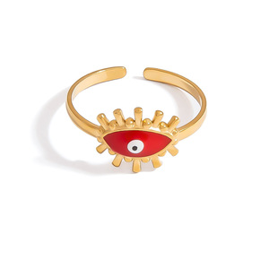 Bague en pierre naturelle en forme de flèche, plaquée or 18 carats, sertie de pierres, design géométrique, bijoux unisexe, cadeau - Product Image 5