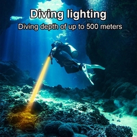 XHP70 lampe de poche de plongée sous-marine Super lumineuse Led jaune torche professionnelle lampes Flash sous-marines IPX8 lanterne étanche
