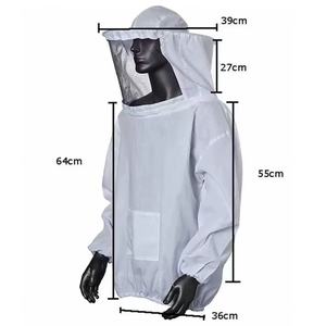 Chaqueta Protectora Blanca Práctica para Apicultura, Ropa de Seguridad Profesional Anticorte Nivel B con Velo y Sombrero para Apicultores - Product Image 4