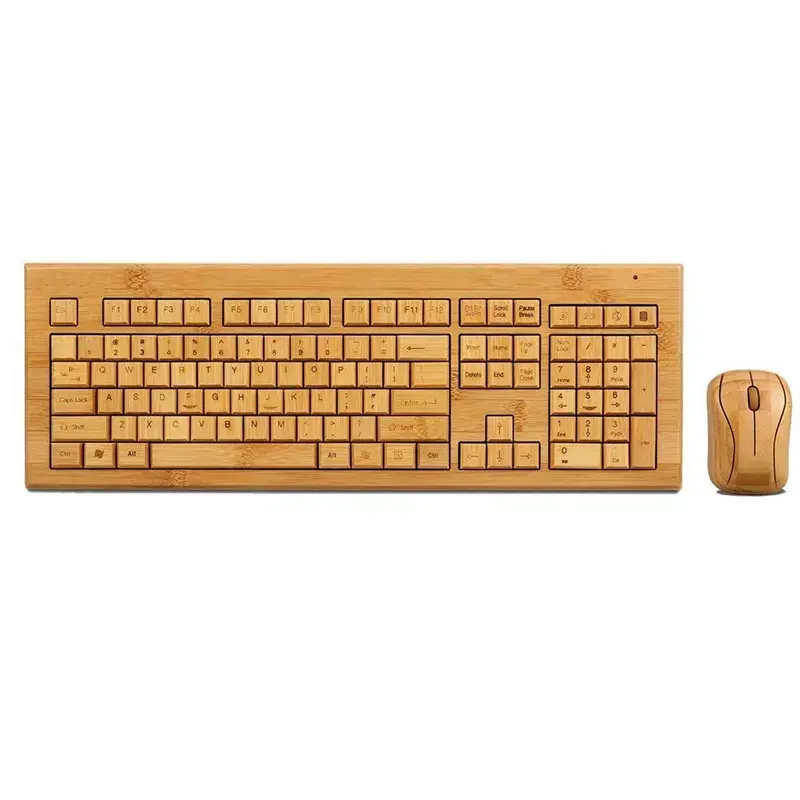 Bamboo Handmade Wireless Keyboard and Mouse Combo