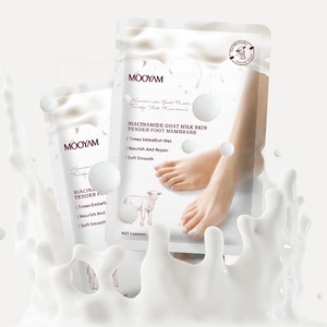 OEM ODM Vente en gros Soins <span class=keywords><strong>de</strong></span> la peau des pieds Lotion hydratante Masque en tissu Chaussettes avec <span class=keywords><strong>peeling</strong></span> au <span class=keywords><strong>lait</strong></span> <span class=keywords><strong>de</strong></span> chèvre et lavande Soins des pieds Masque - Product Image 6