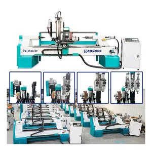 Garanzia commerciale gambe del tavolo in legno che fanno macchina tornio 1530-5T auto alimentazione tornio legno CNC per fare qualsiasi cose in legno