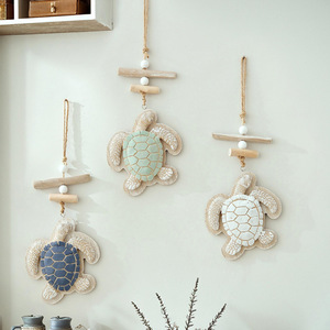 Mediterranean Style 3D Sea Turtle <b>Wall</b> Hanging Ornament Wood Color Home <b>Decor</b> Entryway Living Room Bedroom Decoration - Product Image 1