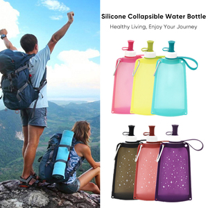 Botella <span class=keywords><strong>de</strong></span> Agua Plegable <span class=keywords><strong>de</strong></span> Silicona Ecológica <span class=keywords><strong>de</strong></span> 550 ml, Portátil y Plegable para Viajes, Ciclismo, Correr y Gimnasio - Product Image 2