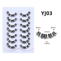 Faux cils effet œil de chat naturel, volume naturel, réutilisables, 0,10 mm, tige en coton plastique fine, confortables, sans cruauté, effet 3D