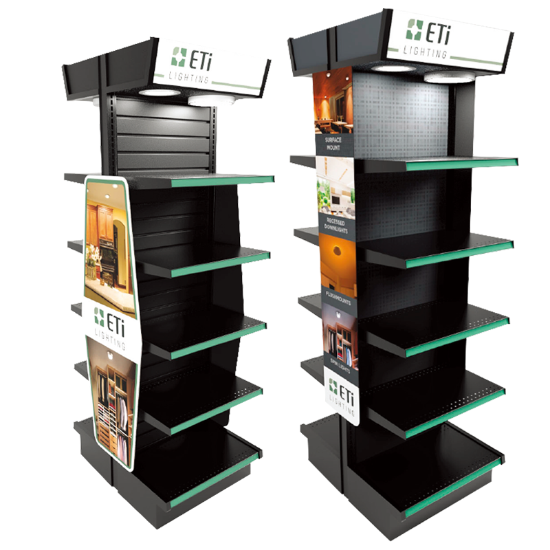 Apache Heavy-Duty Metal Laminated Perforated Display Stand Customizable for Commercial Supermarkets — view 3
