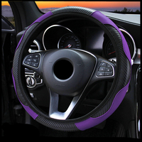 Housse de Volant Sport en Cuir PU et Fibre de Carbone Compatible avec Chevrolet Captiva Renault Clio 4 Suzuki Vitara MG ZS BMW E92