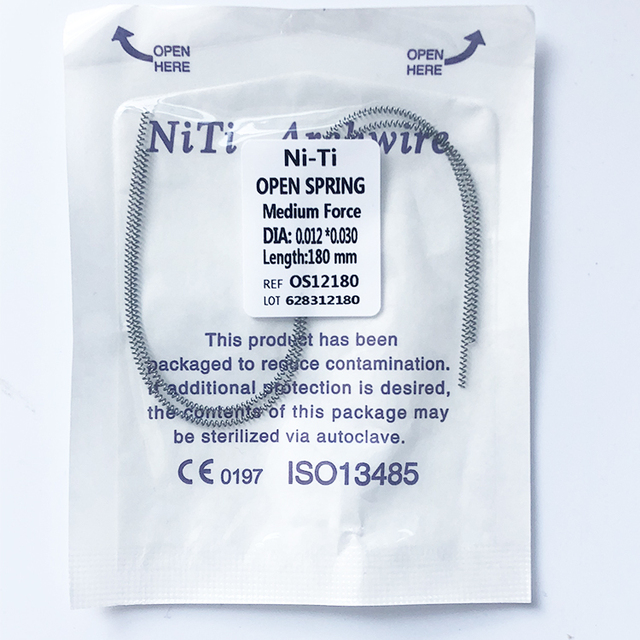Dental Consumables Arch Wire 0.010 0.012 Orthodontic Niti Closed Spring Open Coil Spring