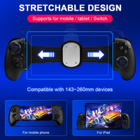 Gamepad per Cellulare BSP-D10 con Doppia Vibrazione, Joystick Multifunzione Estensibile per Android, iOS, SWITCH, PC, PS3, PS4