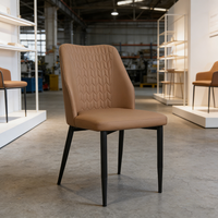 Chaise de salle à manger de luxe nordique, chaise en cuir minimaliste italienne moderne pour usage domestique, tabouret de restaurant d'hôtel avec dossier