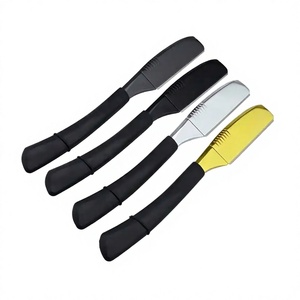 Nouveau Silicone poignée droite rasoir en acier inoxydable manuel rasage sourcil coupe couteau Non pliable corps Bikini aisselles - Product Image 1