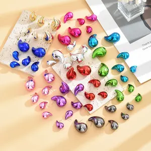 3 size pairs as one set Explosive dazzling colorful drop earrings set American style earrings fashion small earrings N2403244