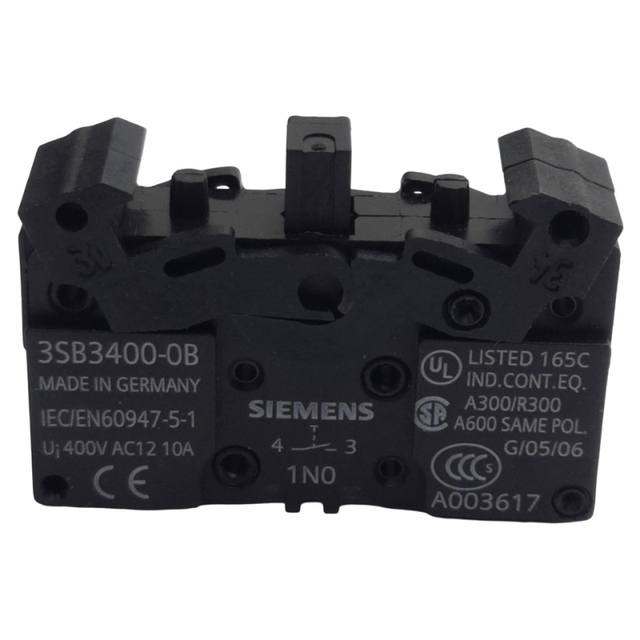 3SB3400-0B 22mm 1NO 10A 300 400VAC Contact Block for Plc