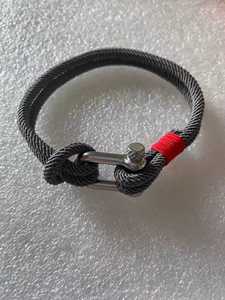 Pulsera de moda con dije de cuerda milanesa en bloques de color, con hebilla deportiva en forma de U, chapada en plata de acero inoxidable, superventas para exteriores. - Product Image 5