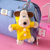 Porte-clés personnalisé en peluche douce pour chien, mignon animal de dessin animé, chiot, avec nœud papillon, breloque de sac, idéal pour cadeau promotionnel
