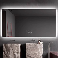 Miroir mural carré moderne avec éclairage, armoire de rangement LED intelligente HD pour salle de bain d'hôtel, salon ou appartement