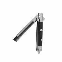 Échantillon Gratuit : Peigne Pliant pour Hommes, Couteau de Poche, Peigne Tondeuse à Cheveux Pliable, Brosse, Design Papillon, Accessoires Métalliques Artisanaux