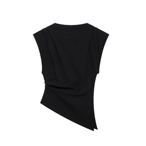 SHENZHU Blusas Femininas 2024 Nova Moda com Ombreiras Plissadas Camisas Vintage de Manga Curta Top Chique - Product Image 6