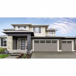 Puerta de garaje enrollable de acero personalizada Ojos monitoreados Color negro Aleación de aluminio Puertas de garaje de acero galvanizado para la venta - Product Image 1