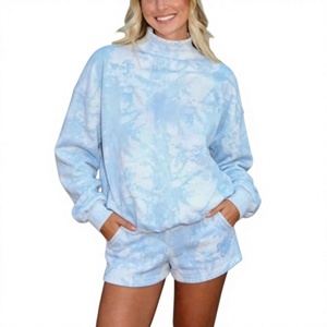 Nouveau sweat-shirt à col rond style universitaire imprimé camouflage en tissu éponge avec lettres brodées, ensemble court à col montant, style boutique - Product Image 1