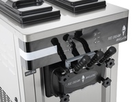 Machine à glace molle à trois saveurs en acier inoxydable avec double bac de service pour table