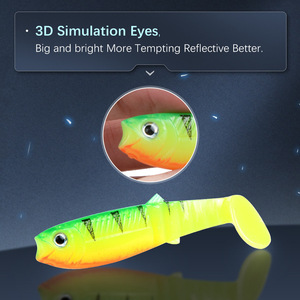 Señuelo Suave de Alta Calidad con Ojos 3D Realistas de 80-125mm, Cola en T, para Pesca de Trucha y Carpa en Agua Dulce y Salada, Iscas, Pesca, Wobbler, Aparejos - Product Image 6