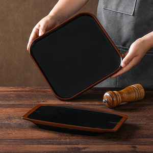 Assiette rectangulaire de bœuf pour restaurant commercial Xiangyuan Meipanzi, plat de viande grillée pour fondue, accompagnement de barbecue - Product Image 2