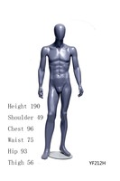Mannequin homme 190 cm, corps musclé, tête en forme d'œuf, en fibre de verre chromée argentée, pour costumes, vitrine de magasin de vêtements