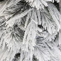 Longstar vente en gros moderne pré-éclairé floqué le grand arbre de noël artificiel blanc neige avec décor de noël léger