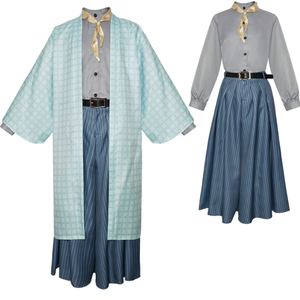 Ensemble de costumes de cosplay de <span class=keywords><strong>couple</strong></span> de style anime japonais, robe kimono assortie pour Halloween, carnaval - Product Image 1