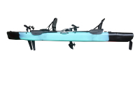 Kayak à pédales double Vicking pour 2 personnes, à assise sur le dessus, en plastique rigide modulaire, pour la pêche, avec système de propulsion à pédales, pour les lacs et les rivières, capacité de 270 kg