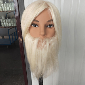 Maniquí de corte de práctica de peluquero de estilo recto de <span class=keywords><strong>pelo</strong></span> Real, muñeca de entrenamiento de peluquería, aplicación de blanqueamiento, función de <span class=keywords><strong>modelador</strong></span> - Product Image 5
