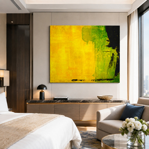 Dipinto a Olio Astratto <span class=keywords><strong>Giardino</strong></span> sotto la Pioggia su Tela, Fiori Bianchi e Gocce Verdi, Dimensioni Personalizzabili da Fabbrica d'<span class=keywords><strong>Arte</strong></span> Professionale - Product Image 6