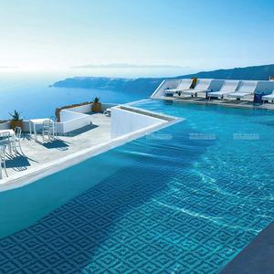 <span class=keywords><strong>Hotel</strong></span> Villa Project 2 "Patrón de triángulo geométrico <span class=keywords><strong>Blu</strong></span> Mixto Antideslizante Piscina Azulejo Piso Diseño de mosaico de cerámica - Product Image 5