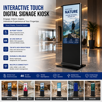 Kiosque numérique autoportant pour affichage intérieur, animation, écran LCD couleur, CMS basé sur le cloud pour la promotion en magasin, centre commercial, hôtel