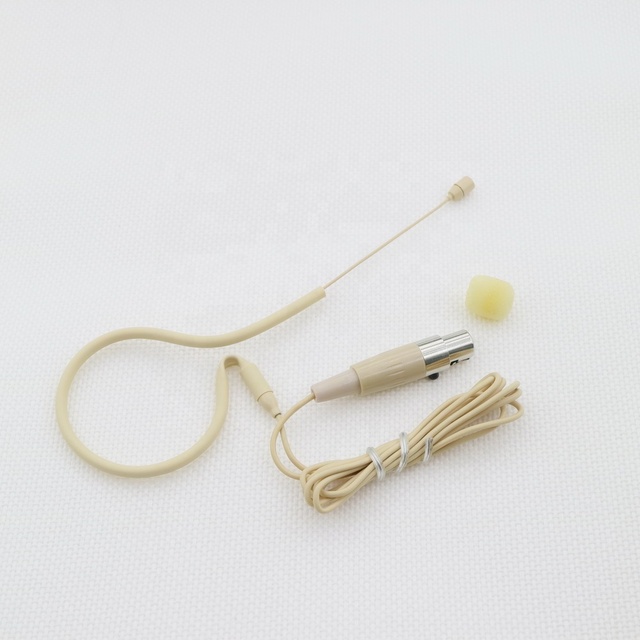 Skin Color MX153 Ear Hanging Microphone with 4Pin Mini Plug for Sure ULX SLX QLX AD4 UR1 UL1 Wireless Belt Transmitter Beige
