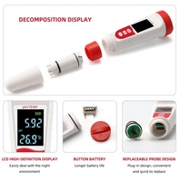 Stylo testeur de qualité de l'eau 4 en 1 PH/TDS/EC/Température avec rétroéclairage, test rapide pour aquarium, piscine, eau potable