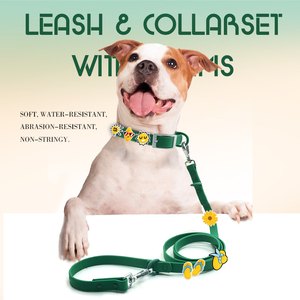 Suministro de fábrica DIY <span class=keywords><strong>PVC</strong></span> suave juego de arnés para perros correa ajustable para perros <span class=keywords><strong>Collar</strong></span> para mascotas con dijes para caminar correr senderismo Camping - Product Image 5
