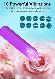 Mini vibratore proiettile viola impermeabile per donna 10 modalità Full Silicone G-Spot capezzolo ricaricabile rossetto giocattolo del sesso sicuro per - Product Image 2