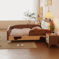 Nouveau modèle de lit enfant en bois massif, lit simple pour garçons avec barrière de sécurité, lit princesse pour filles, berceau bébé en bois