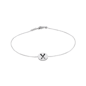 Bracelet chaîne en acier inoxydable Angelina avec pendentif lettre X, bijoux tendance pour femme, cadeau - Product Image 1