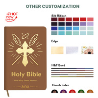 Bible espagnole catholique de luxe avec bords dorés, couverture en cuir véritable, en espagnol, français et anglais, Bible personnalisée