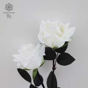 Flowers Silk Fake Flower Branch Artificial Decorative 2 Heads Triangle Rose Flowers For Decoration Wedding Artificial