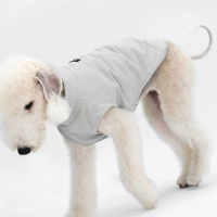 Vêtements d'été rafraîchissants et respirants pour animaux de compagnie, pour chiens de taille moyenne et whippets, vente en gros, personnalisable OEM ODM, gilet sans manches en coton et élasthanne à col montant pour chien