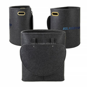 Felt Laundry Basket Clothes Hamper <b>Storage</b> Baskets Metal Handle Lid Modern Eco-Friendly Foldable <b>Stackable</b> for Bathroom <b>Wardrobe</b> - Product Image 6