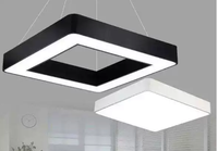 Luminaire suspendu carré moderne de haute qualité, style industriel créatif, éclairage linéaire LED pour bureau
