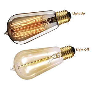Proveedor de bombillas de vidrio al por mayor 25W 40W 60W bombillas incandescentes A19 ST64 T30 decoración <span class=keywords><strong>Edison</strong></span> E27 bombilla de filamento de tungsteno - Product Image 4